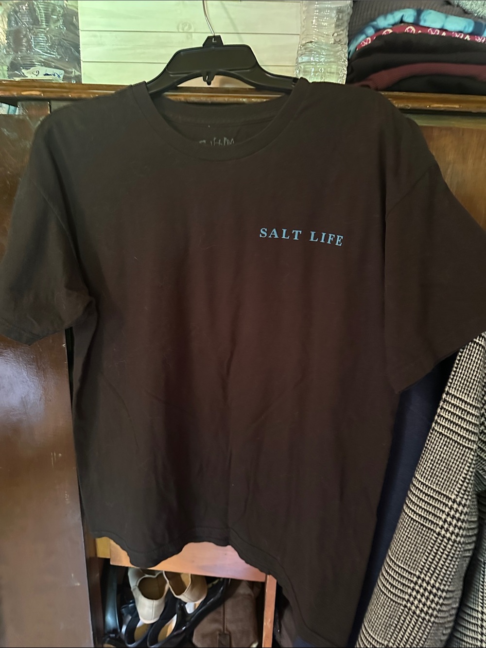 Salt Life Black Short Sleeve Tee with Light Blue Logo